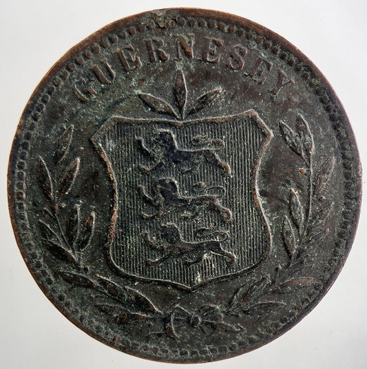 1911 Guernsey 8 Doubles Coin | Fine Collectable Grade