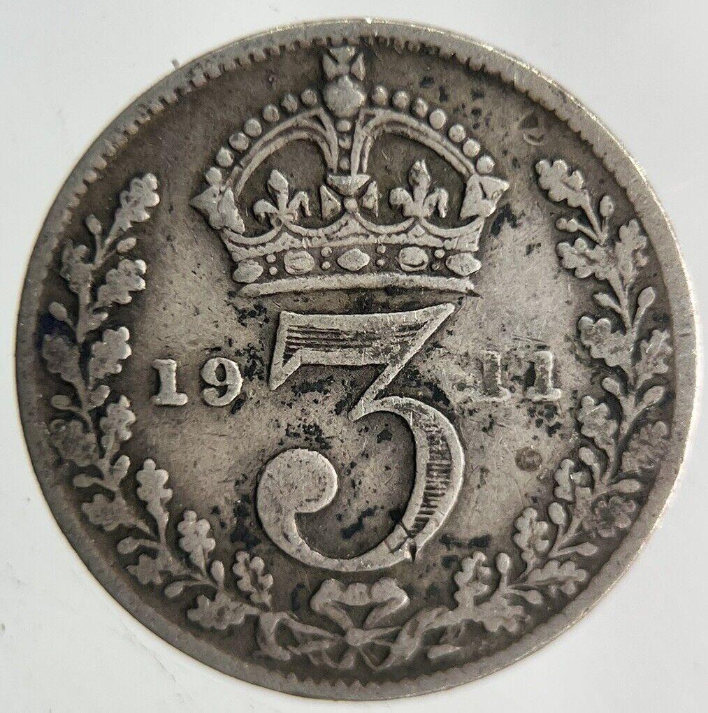 1911 George V Threepence Silver Coin | Fine Collectable Grade