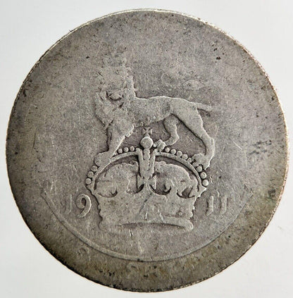 1911 George V Shilling Silver Coin | Fair Grade