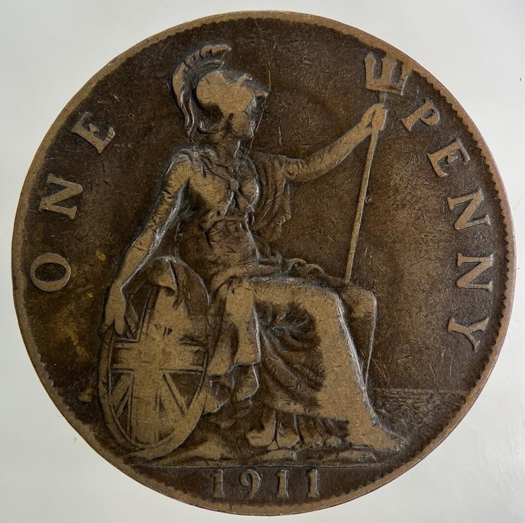 1911 George V One Penny Coin | Fine Collectable Grade