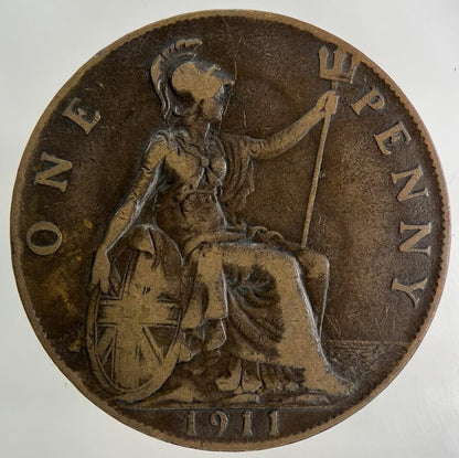 1911 George V One Penny Coin | Fine Collectable Grade