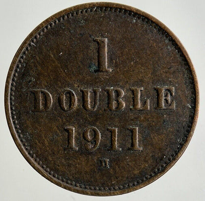1911 Guernsey 1 Double Coin | Fine Collectable Grade