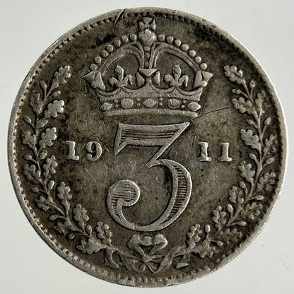 1911 George V Threepence Silver Coin | Fine Collectable Grade
