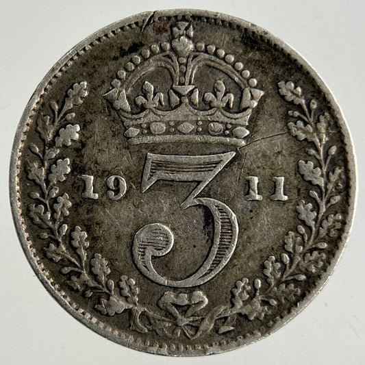 1911 George V Threepence Silver Coin | Fine Collectable Grade