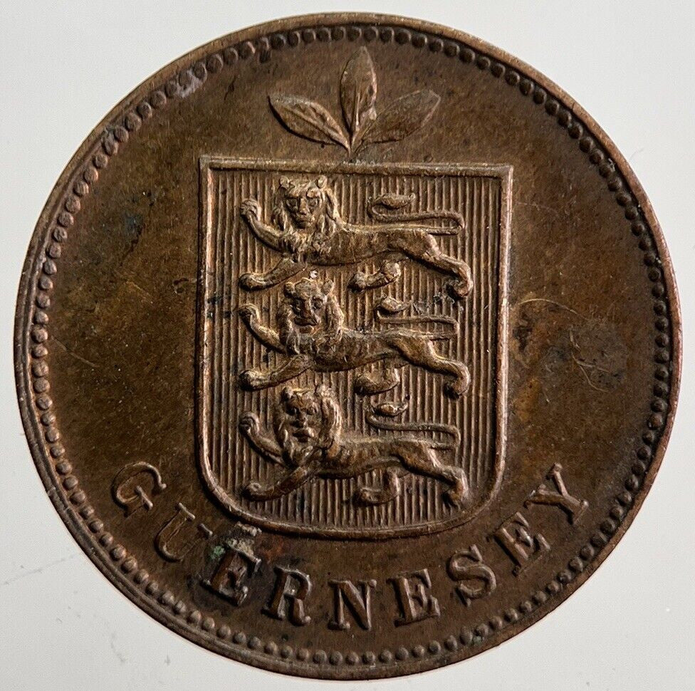 1911 Guernsey 1 One Double Coin | Very High Grade | a760