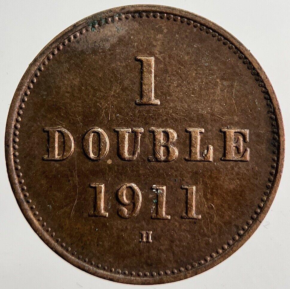 1911 Guernsey 1 One Double Coin | Very High Grade | a760