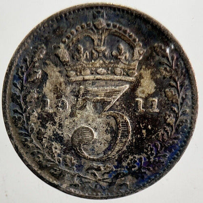 1911 George V Threepence Silver Coin | Very High Grade | a5481