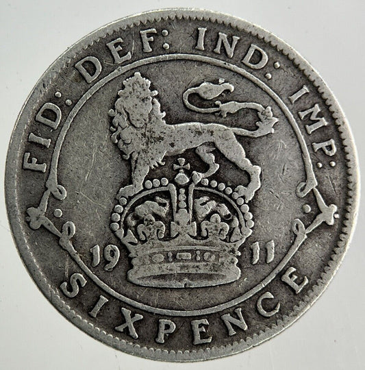 1911 George V Sixpence Silver Coin | Collectable Grade