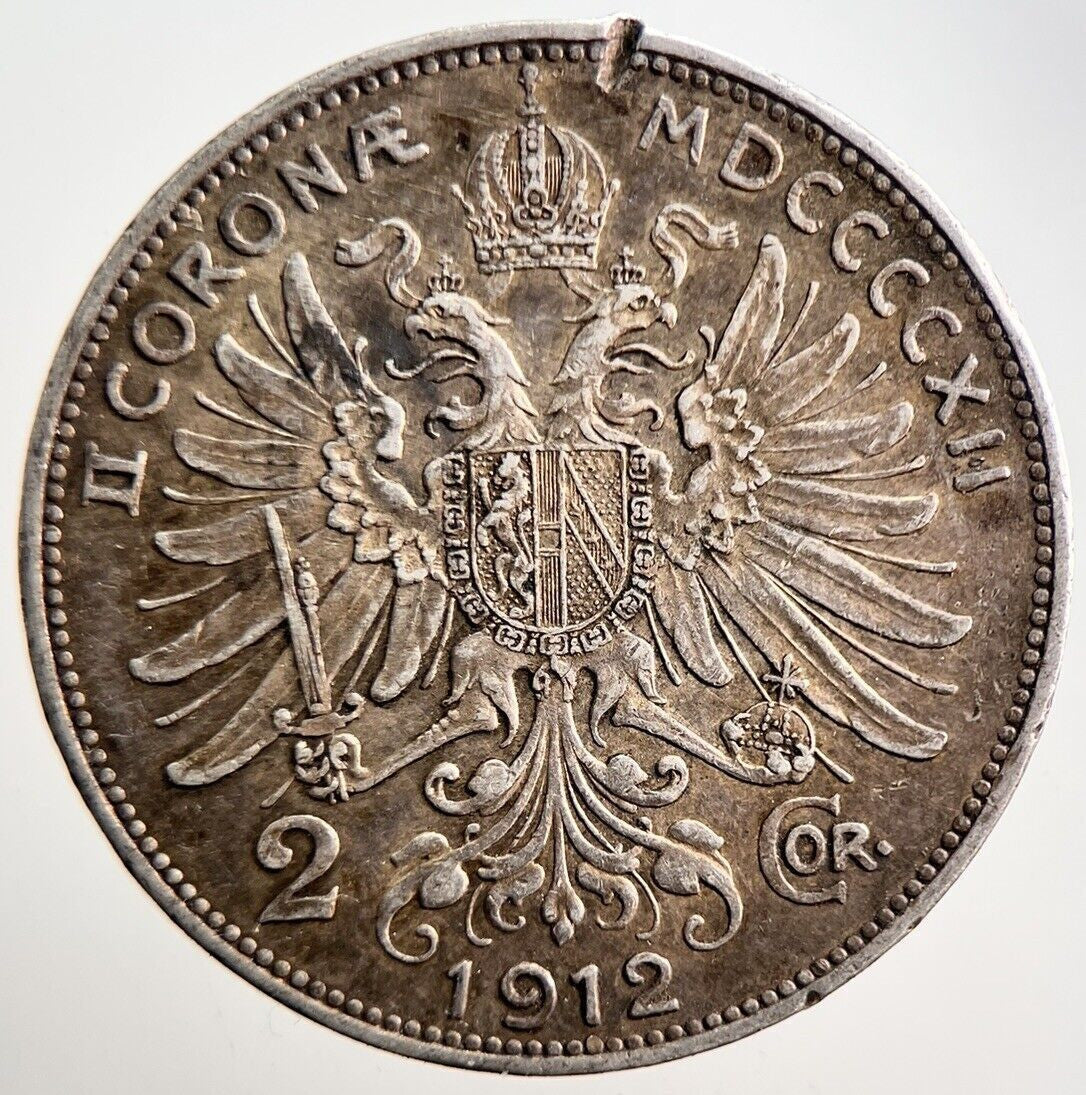 1912 Austria Two 2 Korona Silver Coin | Very High Grade | a3539