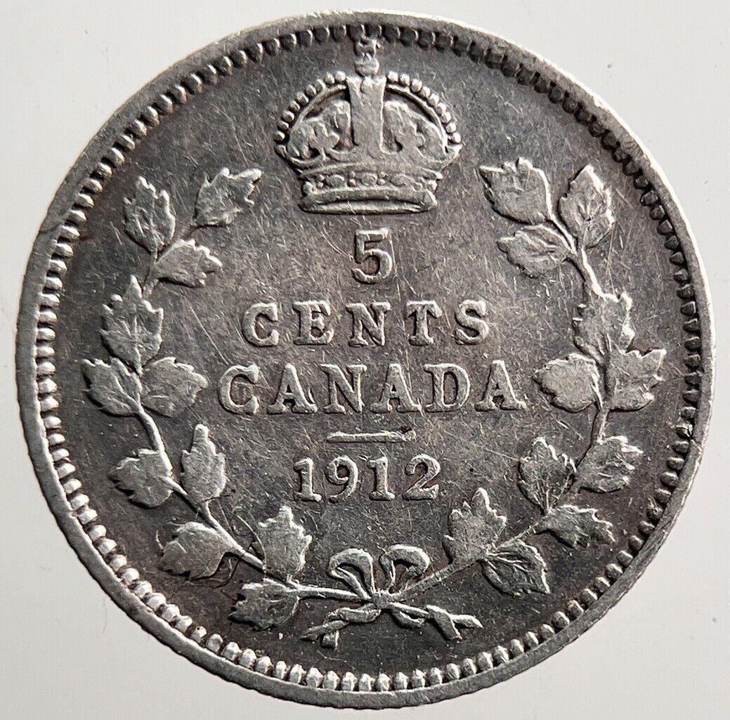 1912 Canada 5 Cents Silver Coin | Collectable Grade | a3566