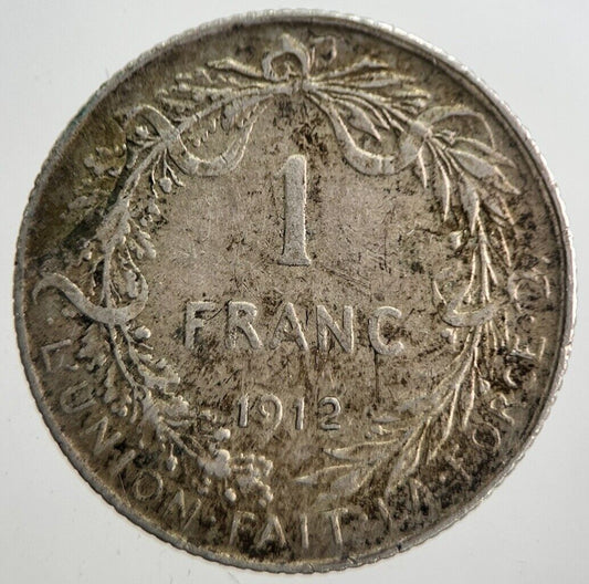 1912 Belgium 1 One Franc Silver Coin | Collectable Grade | a7619