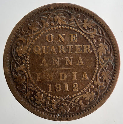 1912 India One Quarter 1/4 Anna Coin | Collectable Grade