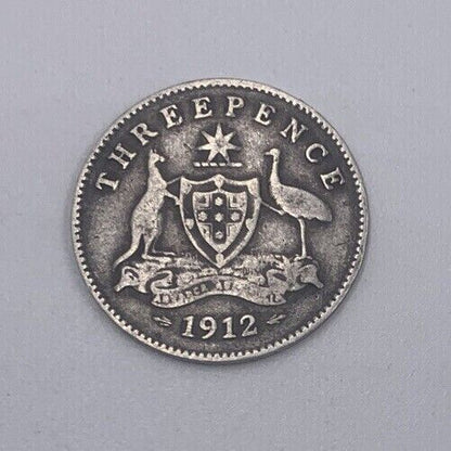 1912 Australia Threepence Silver Coin | Fine Collectable Grade | a204
