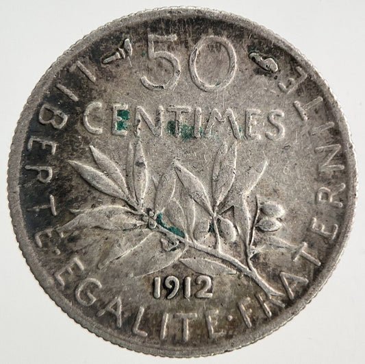 1912 France 50 Centimes Silver Coin | Fine Collectable Grade