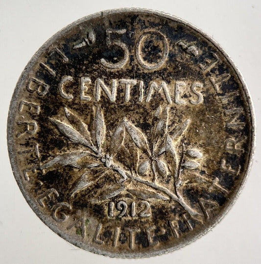 1912 France 50 Centimes Silver Coin | Fine Collectable Grade