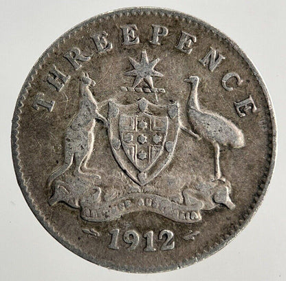 1912 Australia Threepence Silver Coin | Fine Collectable Grade