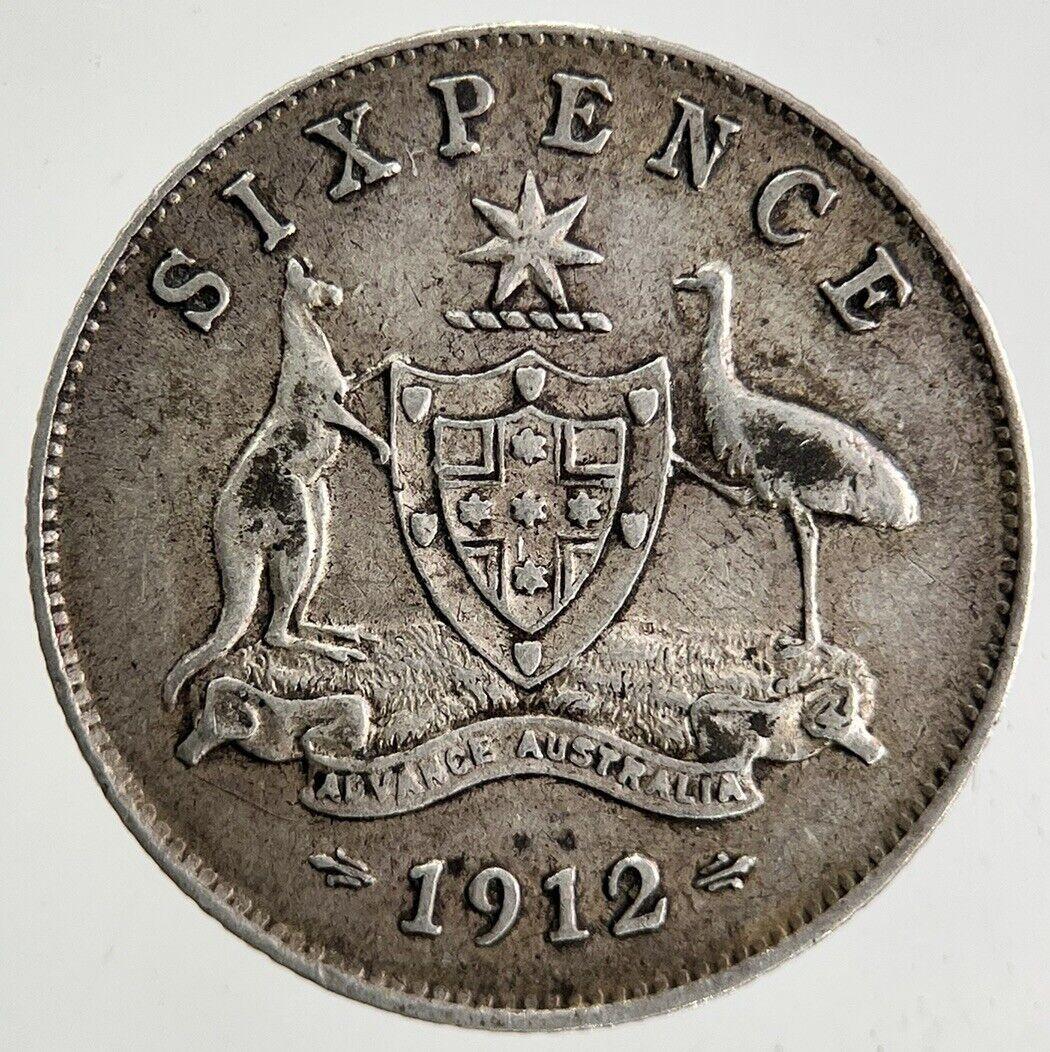 1912 Australia Silver Sixpence Coin | Fine Collectable Grade