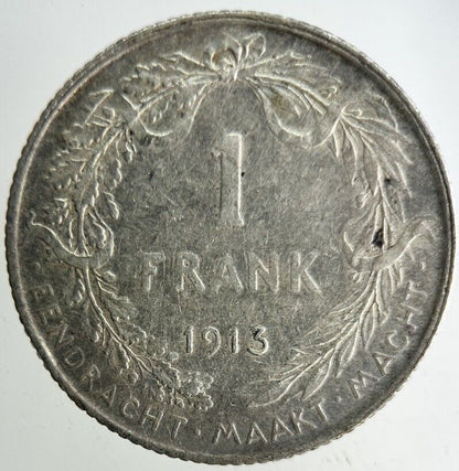 1913 Belgium 1 Franc Silver Coin | Fine Collectable Grade