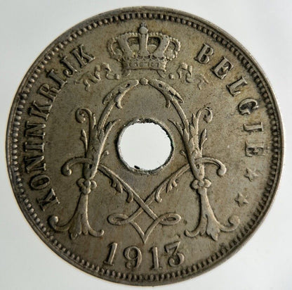 1913 Belgium 25 Centimes Coin | Fine Collectable Grade