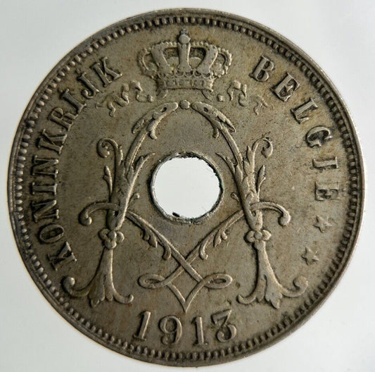 1913 Belgium 25 Centimes Coin | Fine Collectable Grade