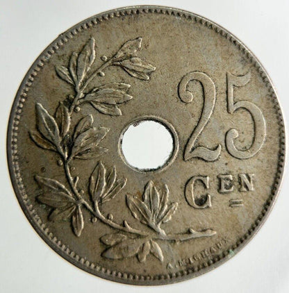 1913 Belgium 25 Centimes Coin | Fine Collectable Grade