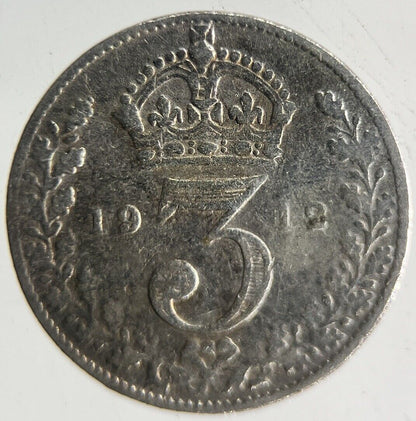 1912 George V Threepence Silver Coin | Fine Collectable Grade