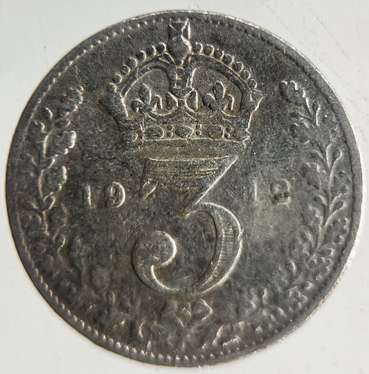 1912 George V Threepence Silver Coin | Fine Collectable Grade