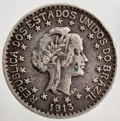 1913 Brazil 1000 Reis Silver Coin | Very High Grade | a5501