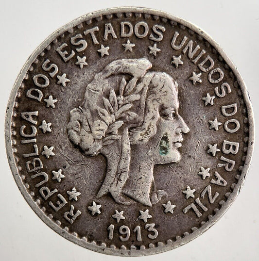 1913 Brazil 1000 Reis Silver Coin | Very High Grade | a5501