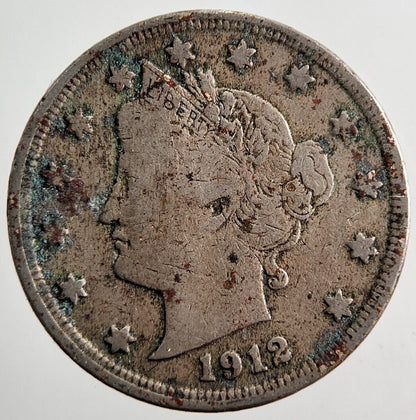 1912 US USA Nickel V 5 Cent Coin | Fine Collectable Grade