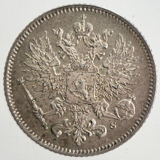 1913 Finland 25 Pennia Silver Coin | Very High Grade | a4857
