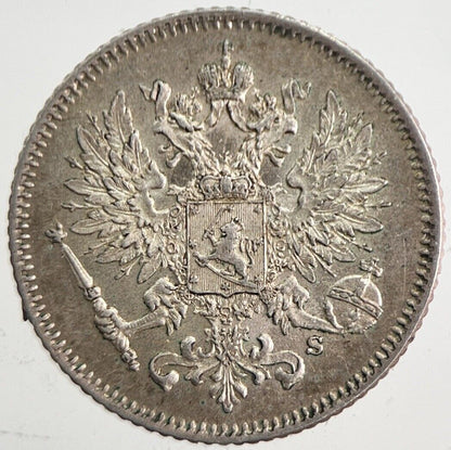 1913 Finland 25 Pennia Silver Coin | Very High Grade | a4863