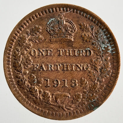 1913 George V One Third 1/3 Farthing Coin | Very High Grade