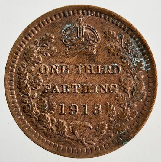 1913 George V One Third 1/3 Farthing Coin | Very High Grade