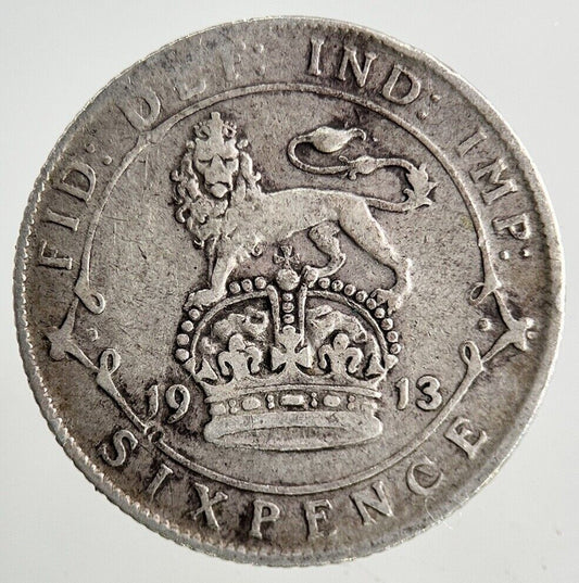 1913 George V Sixpence Silver Coin | Fine Collectable Grade