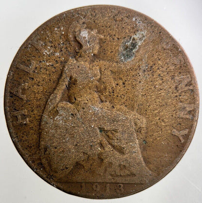 1913 George V Half-Penny Coin | Fair Grade