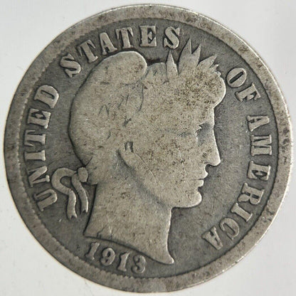 1913 US USA Barber Dime Silver Coin | Collectable Grade