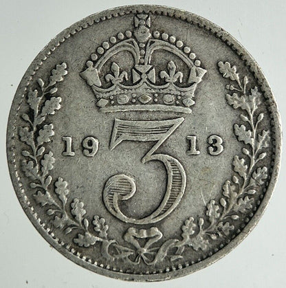 1913 George V Threepence Silver Coin | Fine Collectable Grade