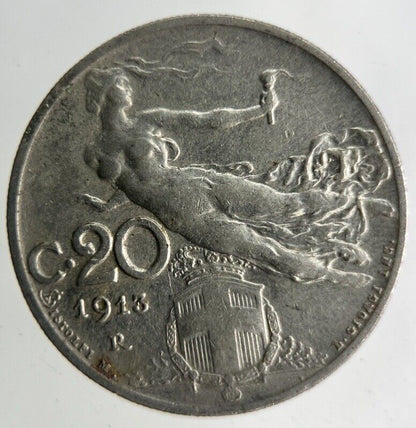 1913 Italy 20 Centesimi Coin | Fine Collectable Grade