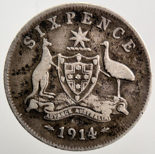 1914 Australia Sixpence Silver Coin | Collectable Grade | a3728