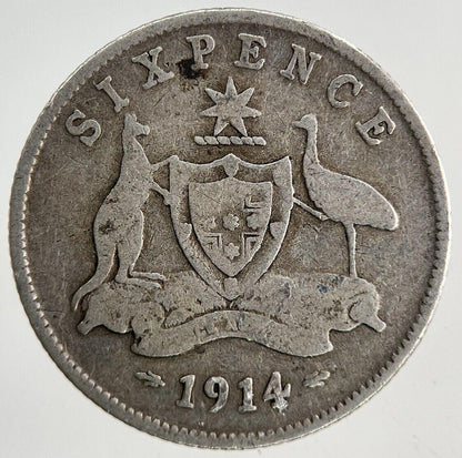 1914 Australia Sixpence Silver Coin | Collectable Grade