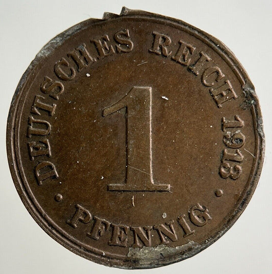 1913 Germany 1 Pfennig Coin | Collectable Grade