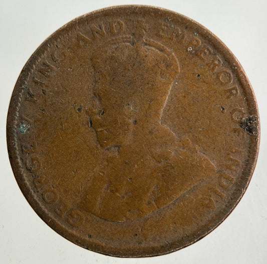 1914 Ceylon 1 One Cent Coin | Fair Grade