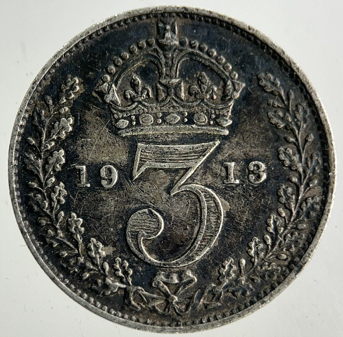 1913 George V Threepence Silver Coin | Very High Grade