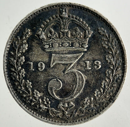 1913 George V Threepence Silver Coin | Very High Grade
