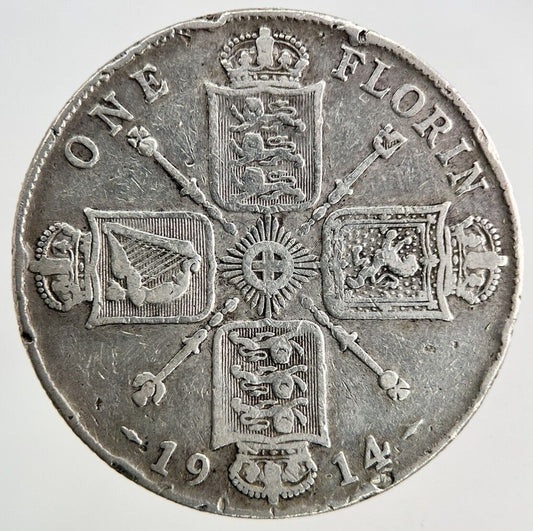 1914 George V Florin Silver Coin | Fine Collectable Grade