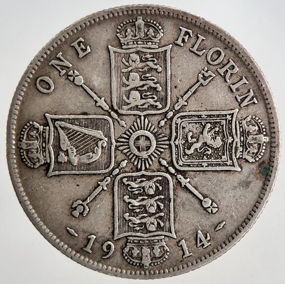 1914 George V Florin British Silver Coin | Fine Collectable Grade | a6833