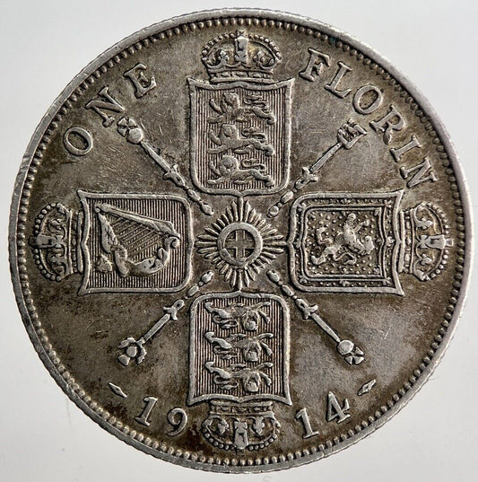 1914 George V Florin British Silver Coin | Very High Grade | a6772