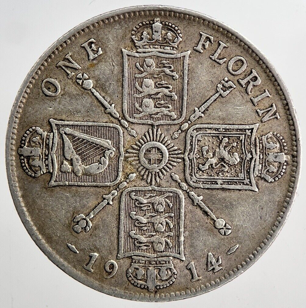 1914 George V Florin British Silver Coin | Very High Grade | a6773