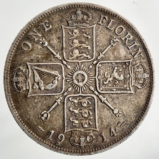 1914 George V Florin Silver Coin | Very High Grade